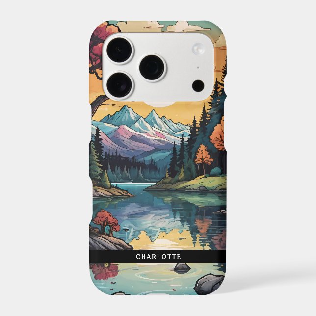 Enchanted Lakeside Serenity Sunset Landscape (Back)