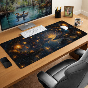 Enchanted Lantern Pathway Fantasy Art Desk Mat