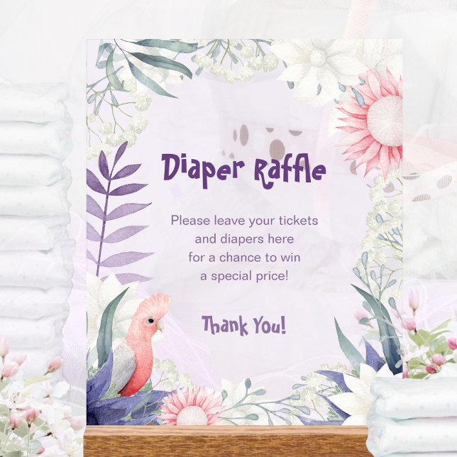 Enchanted Lavender Gender-Neutral Diaper Raffle Acrylic Sign (Enchanted Lavender Gender-Neutral Diaper Raffle Acrylic Sign ©Susanne Sachers - Sunny Mind 🌞)