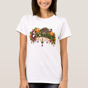 Enchanted Leopard Jewelled Halloween Purple Green T-Shirt