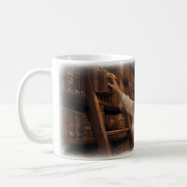 Enchanted Library Glow for Dreamers Mug (Left)