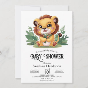 Enchanted Little Lion Digital Baby Shower Invitation