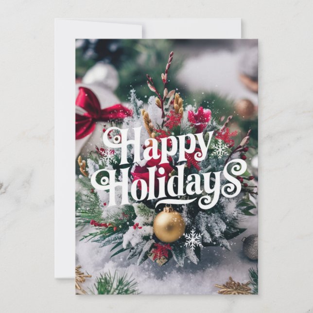 Enchanted Lovely Gift Happy Winter  Holiday Card (Front)