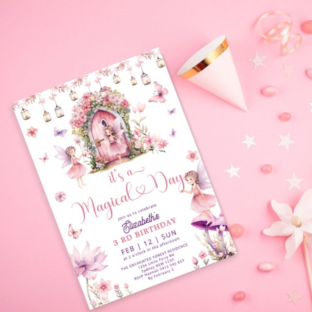 Enchanted Magical Fairy Floral Garden Birthday Invitation (Creator Uploaded)