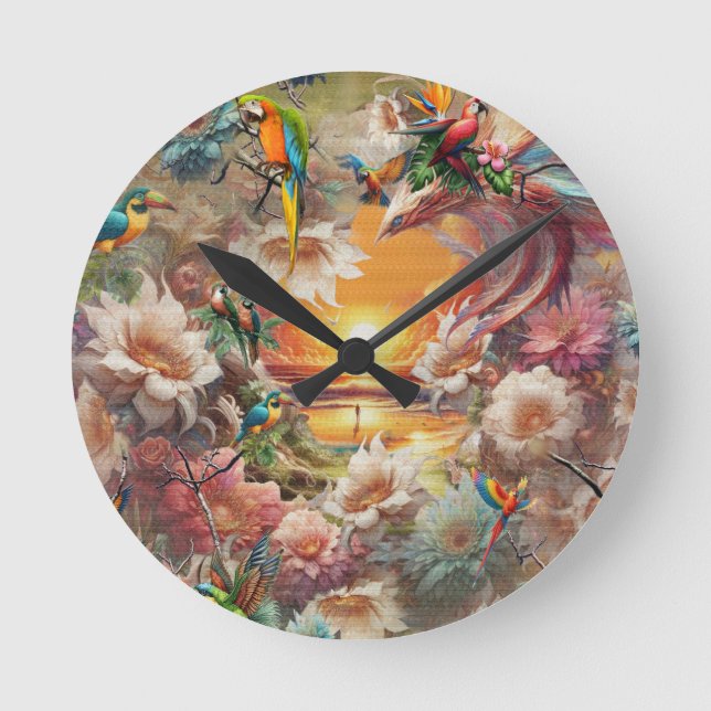 Enchanted Magical Fantasy Creations  Round Clock (Front)