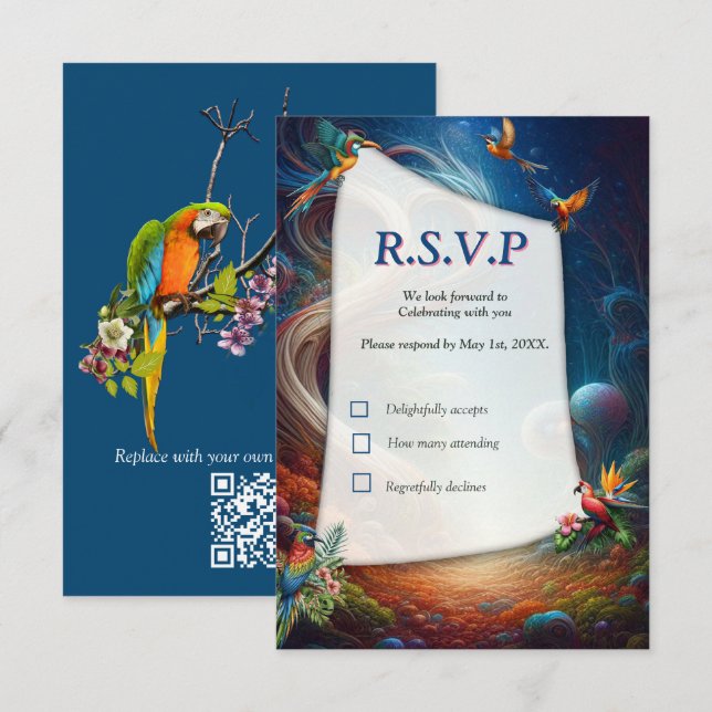 Enchanted Magical Fantasy Creations  RSVP Card (Front/Back)
