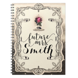 Enchanted Magical Storybook Red Rose Future Mrs. Notebook