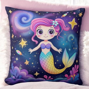 Enchanted Mermaid Star - toma stor Throw Pillow