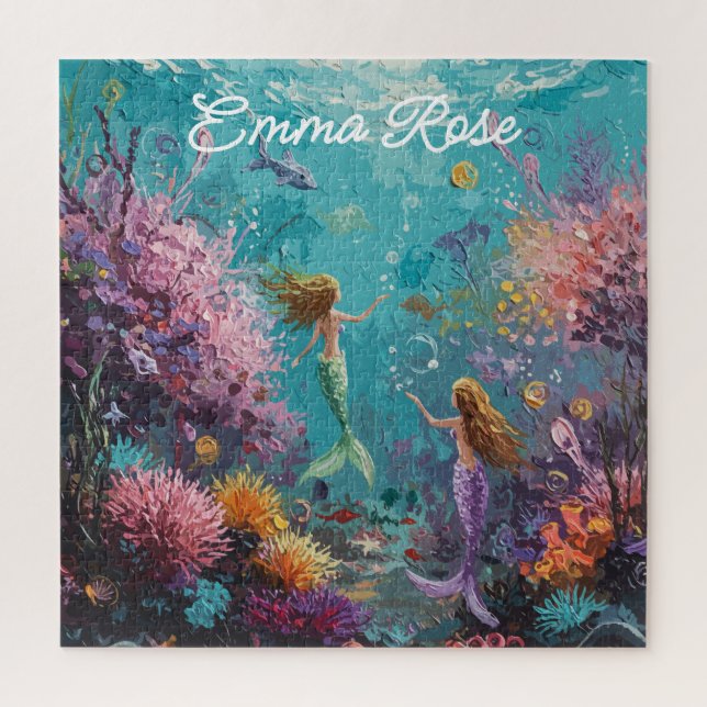 Enchanted Mermaid Underwater Scene Jigsaw Puzzle (Vertical)