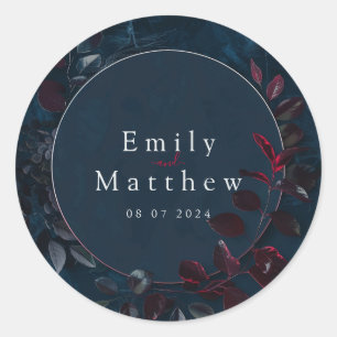 Enchanted Midnight Garden Wedding Classic Round Sticker