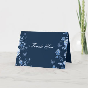 Enchanted Midnight Vintage Spring Flowers Wedding Thank You Card