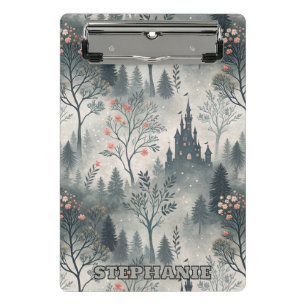 Enchanted Misty Forest with Dark Castle – Ethereal Mini Clipboard