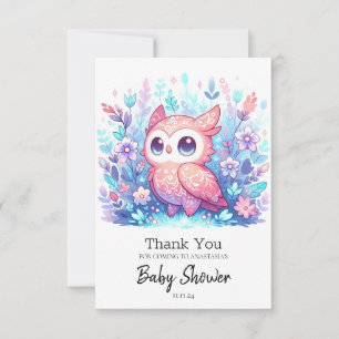 Enchanted Modern Owl Baby Shower Thank You Card