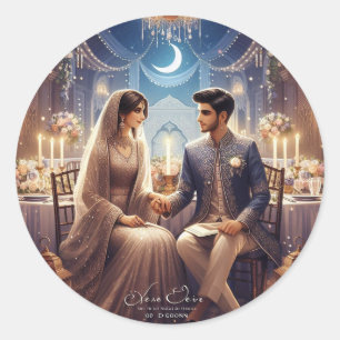 Enchanted Moments: A Night to Remember" Classic Round Sticker