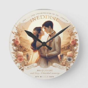 Enchanted Moments: A Night to Remember" Round Clock