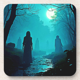 Enchanted Moonlight Forest Spirits Coaster