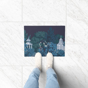 Enchanted Moonlit Gardens Chinoiserie  Doormat