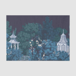 Enchanted Moonlit Gardens Chinoiserie  Tissue Paper