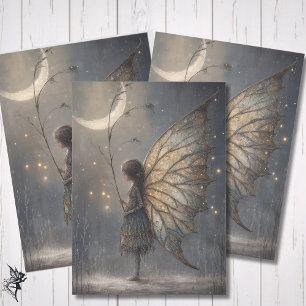 Enchanted Moonlit Woodland Fairy Watercolor  Tissue Paper