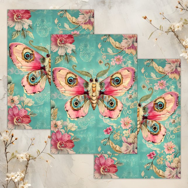 ENCHANTED MOTH DECOUPAGE TISSUE PAPER (ENCHANTED MOTH DECOUPAGE TISSUE PAPER)