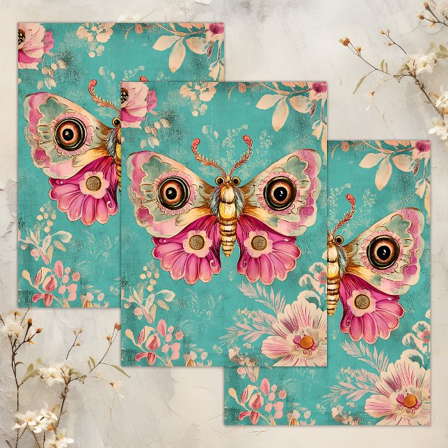ENCHANTED MOTH DECOUPAGE TISSUE PAPER (ENCHANTED MOTH DECOUPAGE TISSUE PAPER)