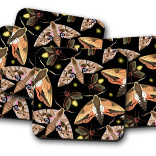 Enchanted Moth   Nature-Inspired Cork Coaster Set