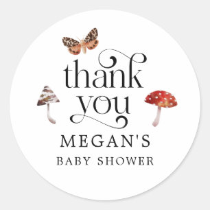 Enchanted Mushroom Baby Shower Favor Classic Round Sticker