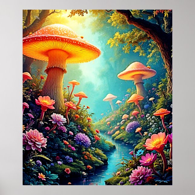 Enchanted Mushroom Forest Dream Poster (Front)