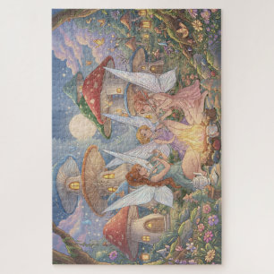 Enchanted Mushroom Forest Fairies Jigsaw Puzzle
