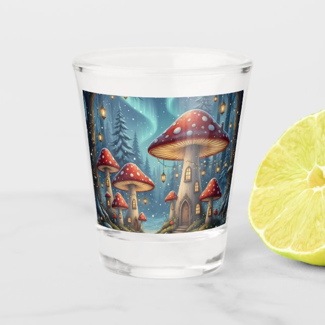  Enchanted Mushroom Glow Mug – Magical Fairy Fores Shot Glass (Front)