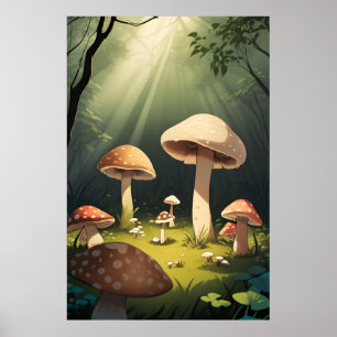 Enchanted Mushroom Grove Poster