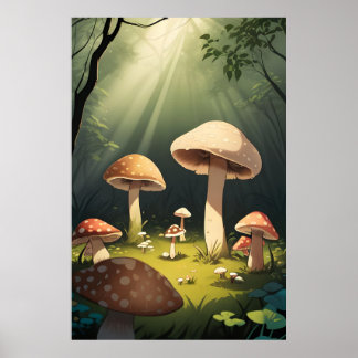 Enchanted Mushroom Grove Poster