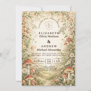 Enchanted Mushroom Woodland Wedding Invitation