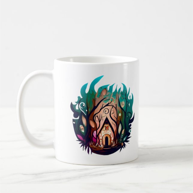 Enchanted  Nature Forest House Coffee Mug (Left)