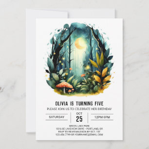 Enchanted Nature Pine Woodland Birthday Invitation