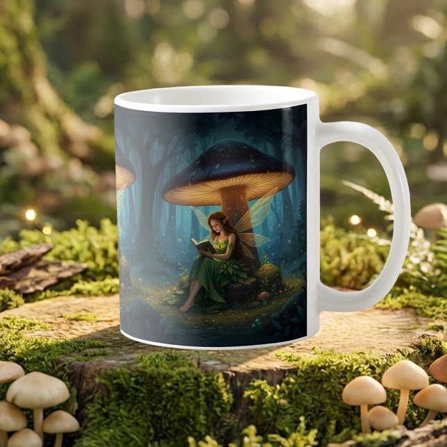 Enchanted Night Fairy Reading a Book Coffee Mug (Creator Uploaded)