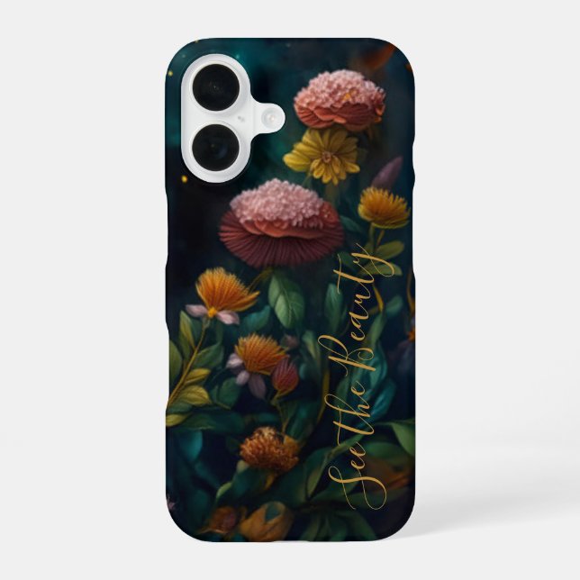 Enchanted Night Garden Celestial Dreamscape iPhone 16 Case (Back)
