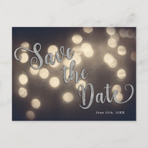 Enchanted Night Lights Elegant Save the Date Announcement Postcard