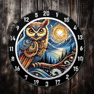 Enchanted Nocturnal Owl Dartboard Design