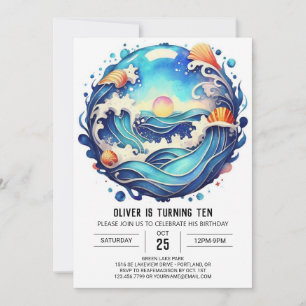 Enchanted Oceanic Kids Birthday Invitation