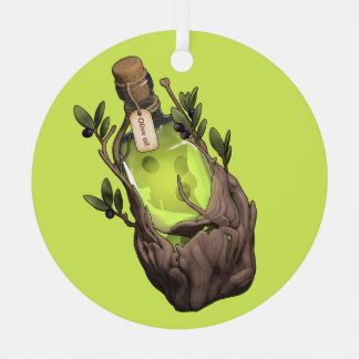 Enchanted Olive Oil Potion Metal Ornament