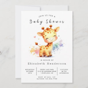 Enchanted Online Giraffe Baby Shower  Invitation
