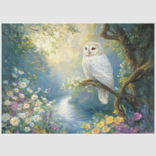 Enchanted Owl Flowers and Forest Decoupage Tissue Paper