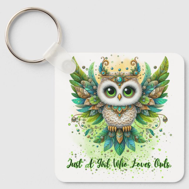 Enchanted Owl Queen Keychain (Front)