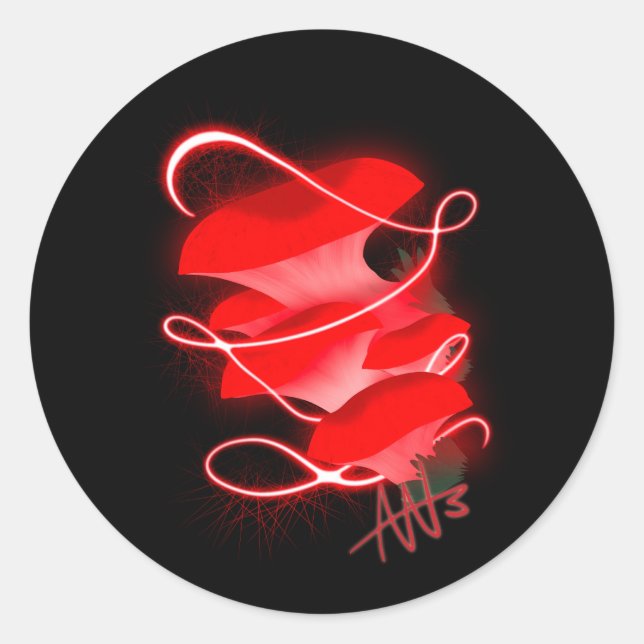 Enchanted Oyster Glowing Red Mushroom Sticker (Front)