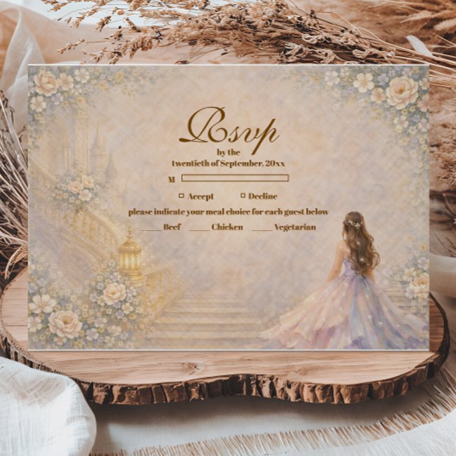 Enchanted Palace Fairytale Quinceañera RSVP Card (Creator Uploaded)