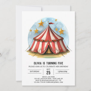 Enchanted Pastel Carnival Circus Birthday Invitation