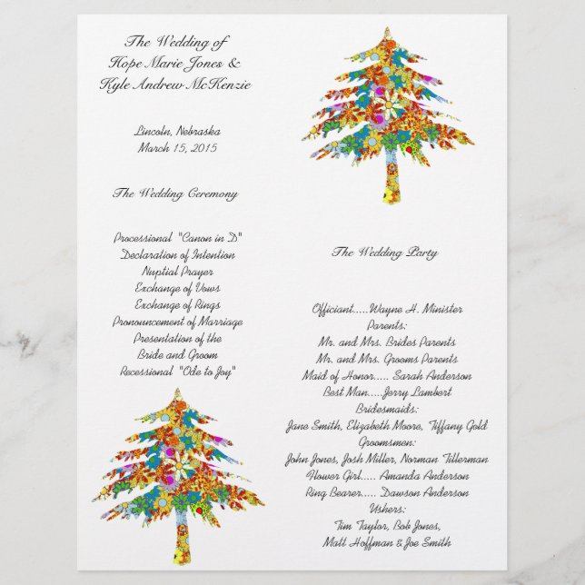 Enchanted Pine Tree Forest Wedding (Front)