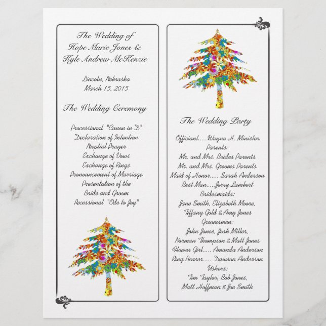 Enchanted Pine Tree Forest Wedding (Front)