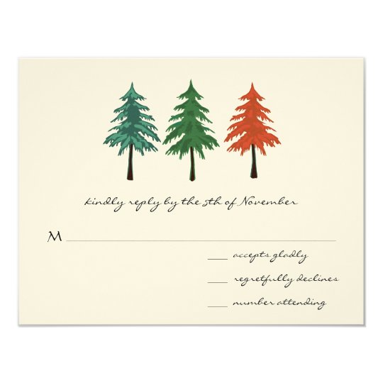 Enchanted Pine Tree Forest Wedding Card